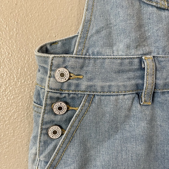 Distressed Destroyed Mini Skirt Overalls Jeans Size Medium Skortall Jumper - Picture 4 of 9